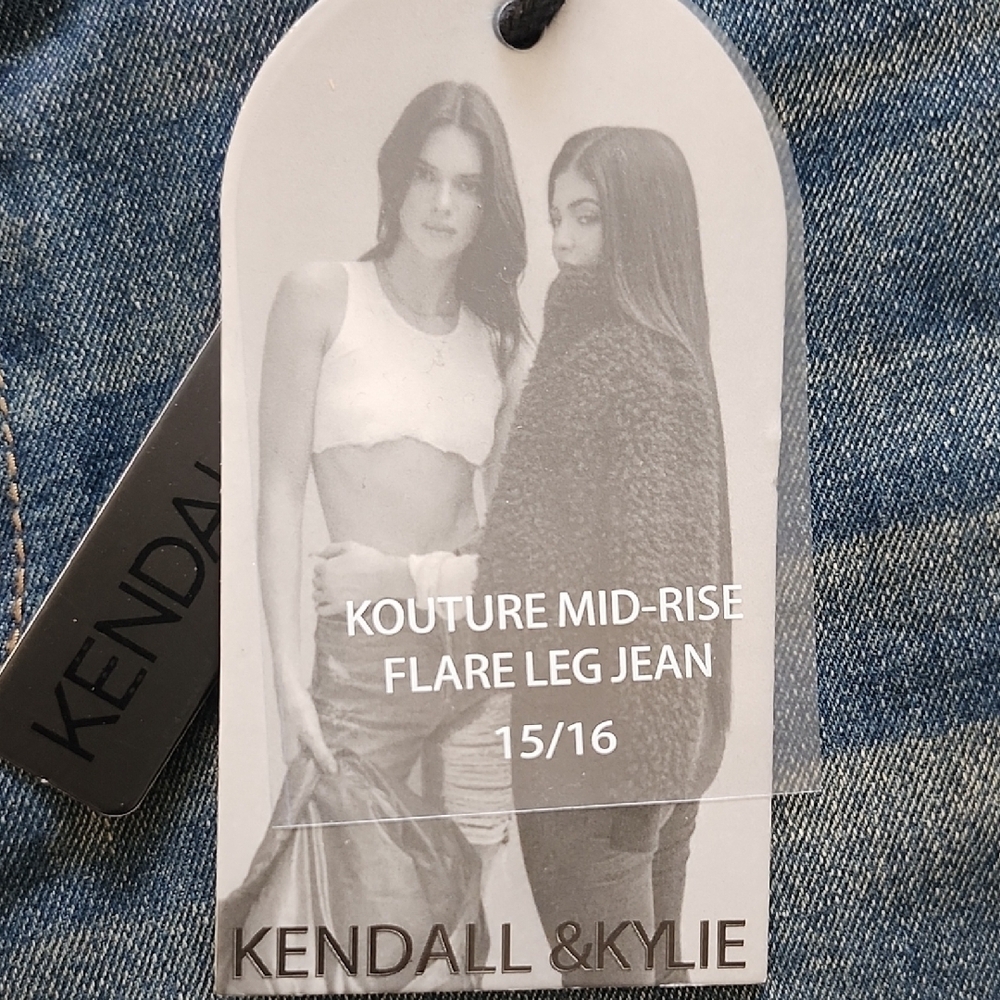Kendall & Kylie Mid-Rise Flare Jeans - Blue - Picture 2 of 8